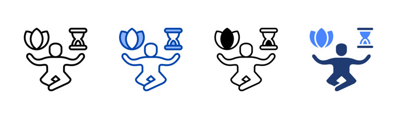 Patience icon set multiple style collection