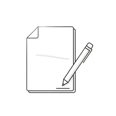 Document and Pen Icon for Signing paper writing