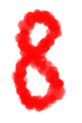 number 8 made of red fur brush vector illustration

