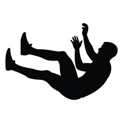 Silhouette of Falling Man Accident, Danger, Safety Risk, and Emergency Concept Illustration