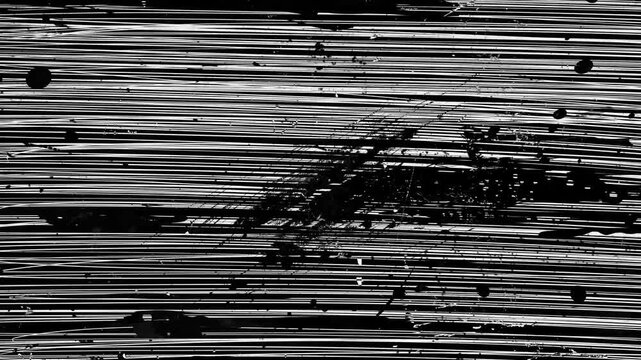 A looped background with a texture of black and white pencil lines and small ink spots.