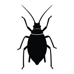 Silhouette of an aphid, a small sapsucking insect, depicted against an, showcasing its delicate features