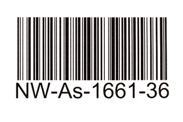 Barcode with alphanumeric code for product labeling, inventory tracking, or logistics design, isolated