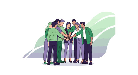 United Team Embracing Partnership And Collaboration To Achieve Collective Goals Success