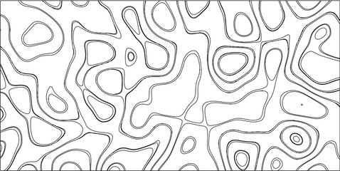 Bold black contour lines creating an abstract organic pattern on a clean white background, suitable for modern graphic design and conceptual backgrounds