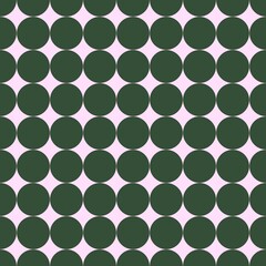 Minimalist Polka Dot Pattern in Dark Green and Light Pink