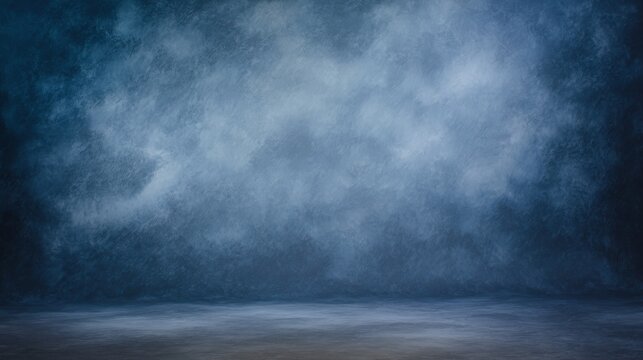 modulation. Traditional painted canvas backdrop with dramatic blue tones and textured fabric surface. event programs, museum guides, designed for cultural heritage projects and event programs.