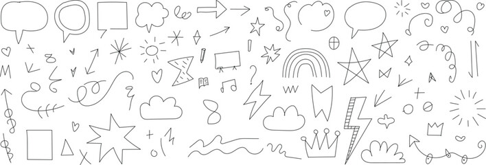 Abstract doodles with organic swirling lines and creative black and white elements