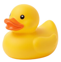 yellow rubber duck on white