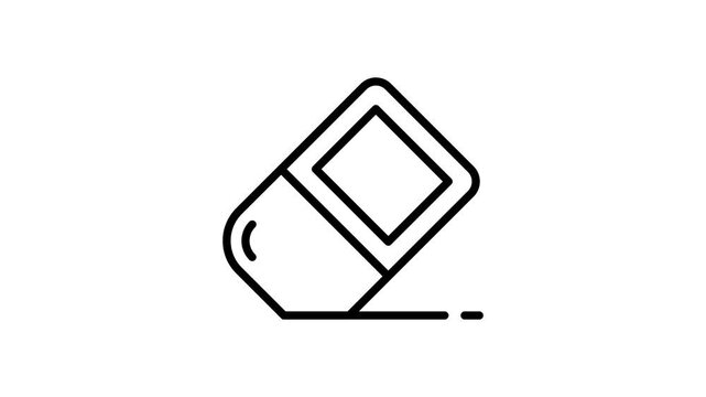 Editable outline style animated icon of school eraser