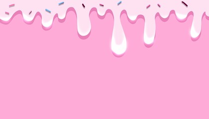melting icing , candy glaze cake dripping sweet ice cream illustration