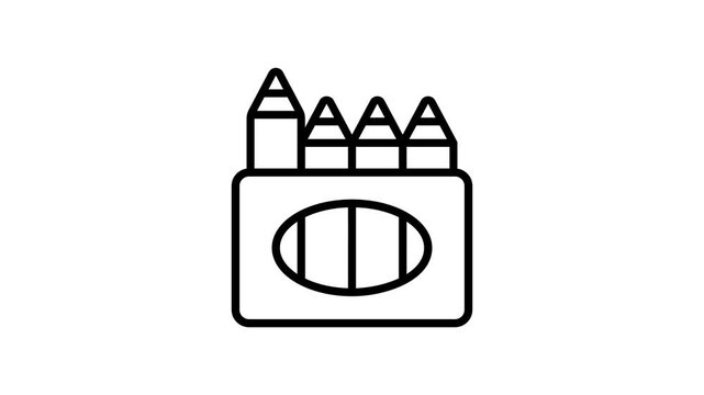 A customizable outline animated icon showing crayon set