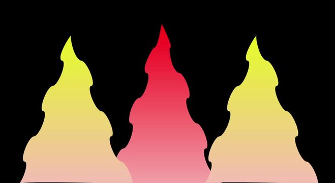 Abstract vector illustration of a red background with fire and liquid splash design like a tree silhouette