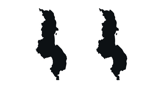 Silhouette of coatzacoalcos geography in triplicate design