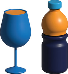 Modern 3D icon collection featuring delicious food, drinks, and kitchen elements. Perfect for restaurant apps, delivery services, healthy diet, and culinary projects.