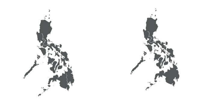Minimalist map of the philippines with outlined borders
