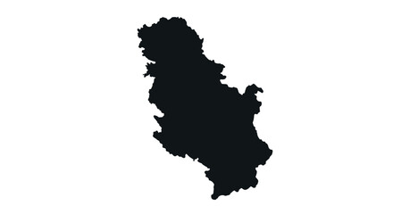 Simplistic black silhouette of serbia for maps and education
