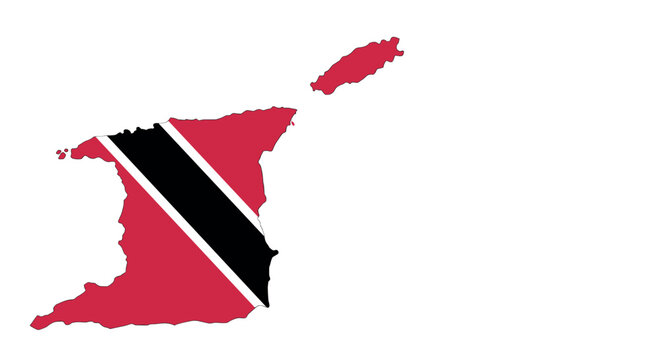 Trinidad and tobago map with flag colors on white background