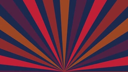 Animated Sunburst Retro Pop Art Radial Background Loop with Rotating Red and Blue Stripes - Powered by Adobe