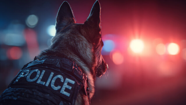 K9 unit dog working with the police.