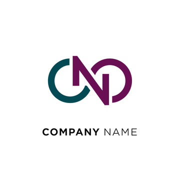 Creative CND monogram logo with infinity loop concept.