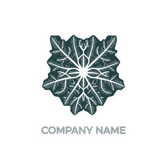 Intricate Snowflake Pattern Emblem with Company Name Placeholder.