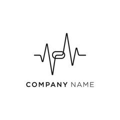 Medical pulse logo design with company name for healthcare industry.