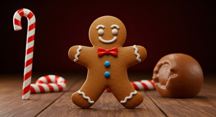 Gingerbread Man and Candy Canes Festive Holiday Treats.