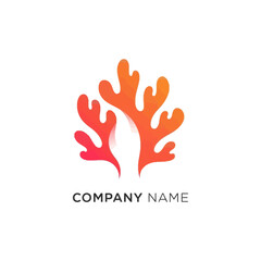 Vibrant Coral Logo Design for Marine Life Company.