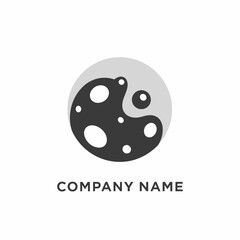 Yin Yang Symbol with Moon-like Texture and Circular Design.