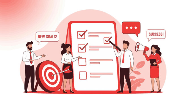 Conceptualizing Success: Teamwork, Goals, and Achievement Illustrated in Business