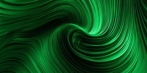 Abstract swirling emerald green motion flow creates dynamic background texture