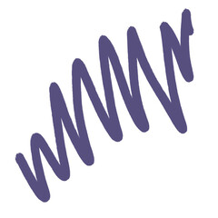 Creative Purple Scribble: A hand-drawn purple squiggle with a textured, marker-like feel, perfect for representing brainstorming, creativity, and artistic expression on a clean white background.