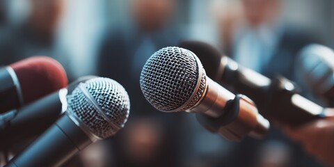 Two microphones are being held by a person