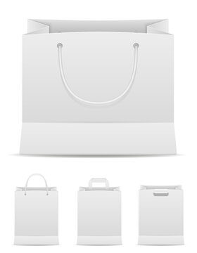 shopping bag paper vector illustration isolated oobject icons