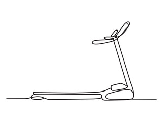 Treadmill Single Line Icon | Minimalist Continuous Drawing Home Gym Equipment