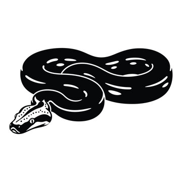 Silhouette of a snake coiled and ready to strike, the design captures the essence of this reptile