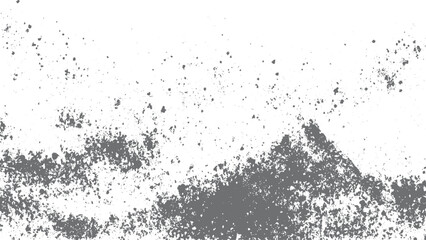 Scratched and dust grain texture with rough monochrome background. Grainy distressed grunge backdrop vector isolated on white background. 