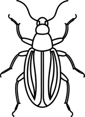 Beetle minimal sketch line art vector illustration