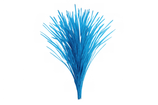 Blue dried floral arrangement with delicate grass texture, modern botanical aesthetic, transparent background