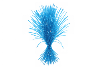 Fiber optic bristles creating abstract blue light flowing through modern technology network data concept