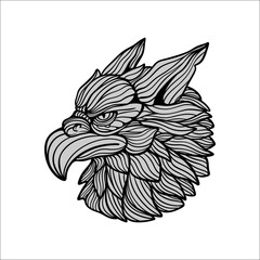 vector design detailed line art bird logo