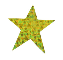 Holographic Geometric Star on Transparent Background