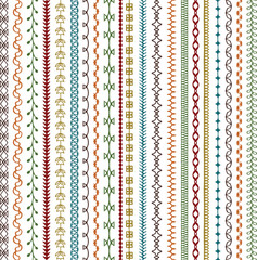Autumn Colors Hand Drawn Border Patterns