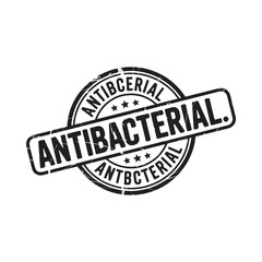 Antibacterial stamp or seal with text on a white background