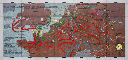 A map illustrating the Battle of Normandy at the Luxembourg American Cemetery and Memorial in Hamm, Luxembourg City, Luxembourg. © Adam Ján Figeľ