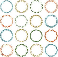 hand stitched effect circle frames