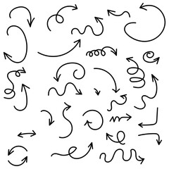 Hand drawn arrows set