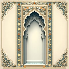 Majestic Islamic design greeting card background or image
