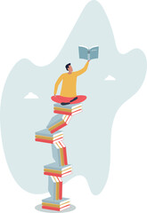 Best book to help entrepreneur success in business, knowledge or skill to succeed and overcome obstacle concept.life and employment of people.